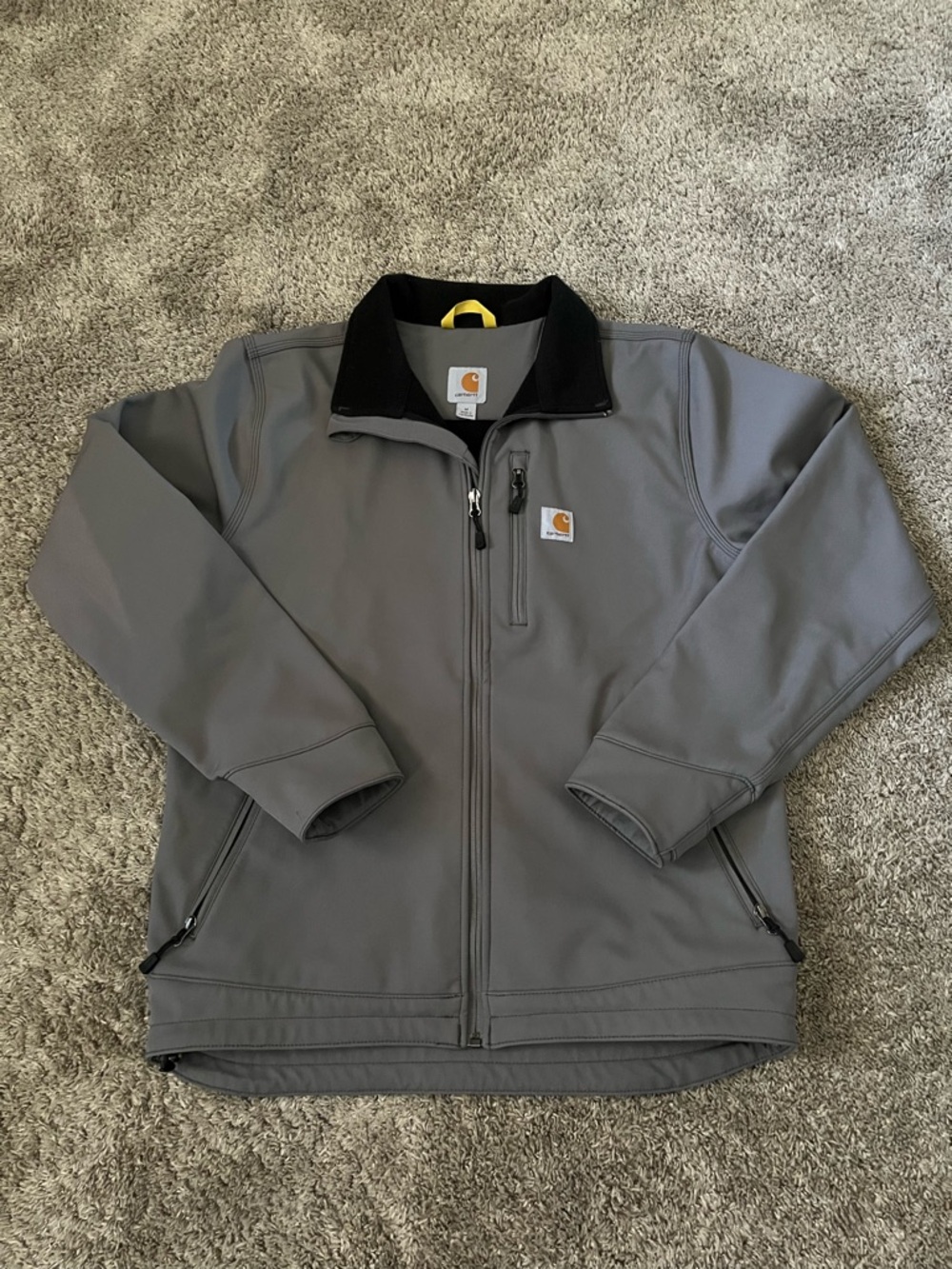 Carhartt Gray Crowley Soft Shell Full Zip Jacket Mens Size Medium M